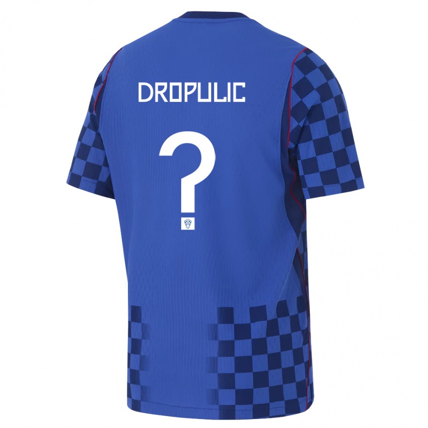 גברים כדורגל קרואטיה Filip Dropulic #0 כחול כהה אדום הרחק ג'רזי 26-28