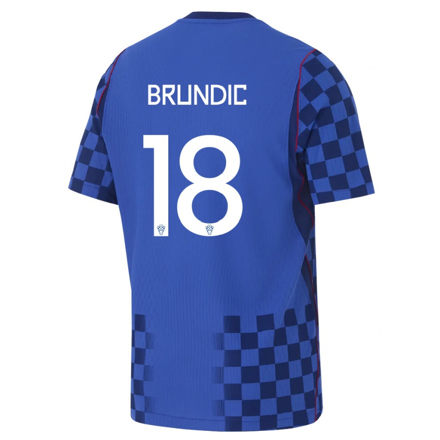 גברים כדורגל קרואטיה Josip Brundic #18 כחול כהה אדום הרחק ג'רזי 26-28