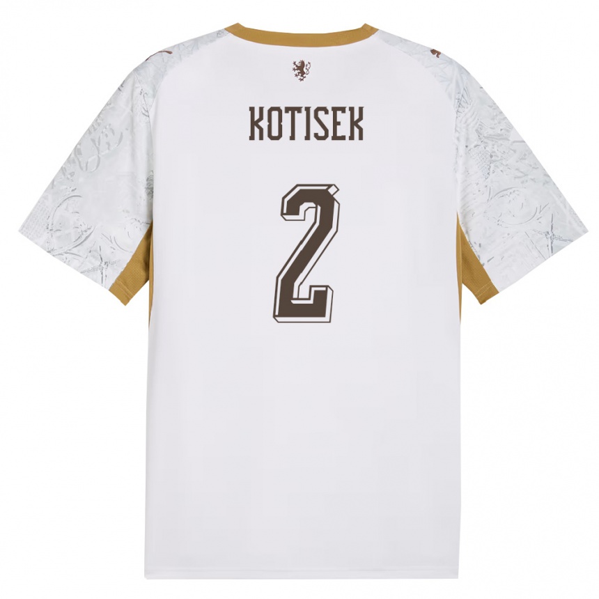 גברים כדורגל צ'כיה Maxim Kotisek #2 שמנת זהב אפור הרחק ג'רזי 26-28