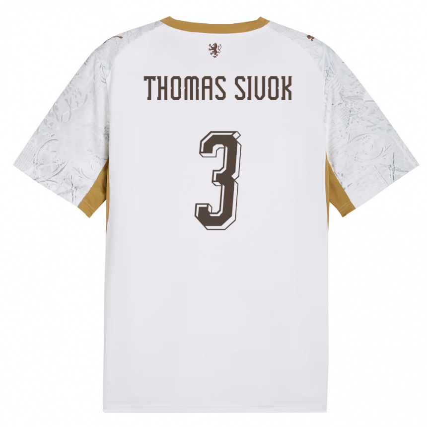 גברים כדורגל צ'כיה Andre Thomas Sivok #3 שמנת זהב אפור הרחק ג'רזי 26-28