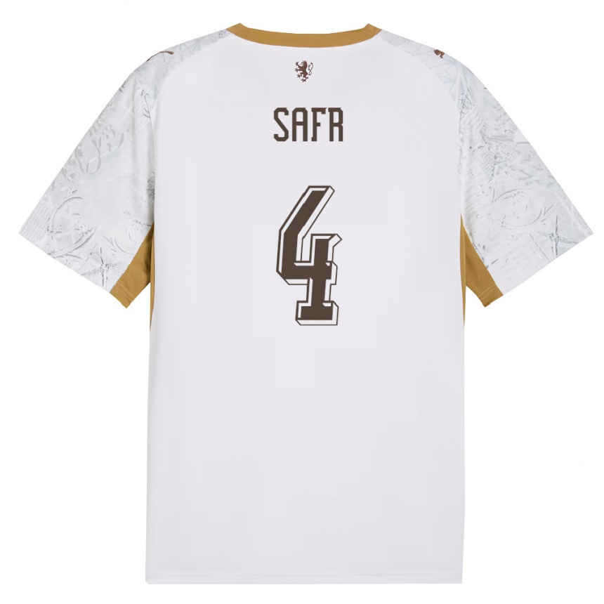 גברים כדורגל צ'כיה Adam Safr #4 שמנת זהב אפור הרחק ג'רזי 26-28