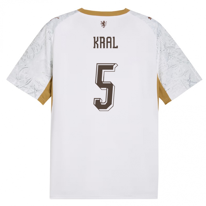גברים כדורגל צ'כיה Tomas Kral #5 שמנת זהב אפור הרחק ג'רזי 26-28