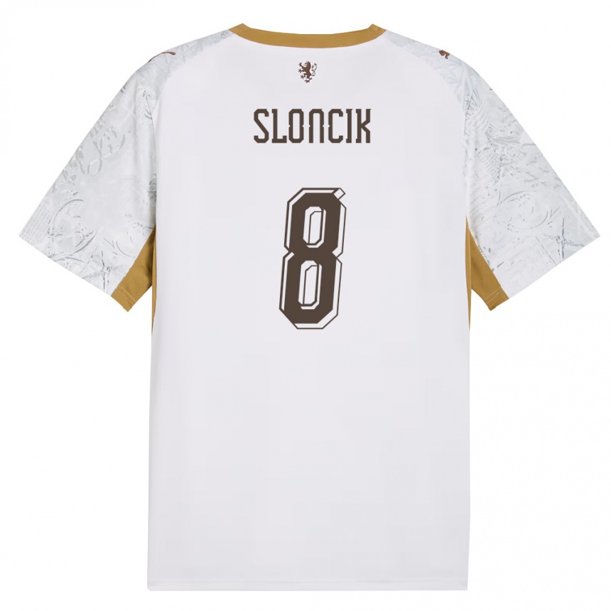 גברים כדורגל צ'כיה Simon Sloncik #8 שמנת זהב אפור הרחק ג'רזי 26-28