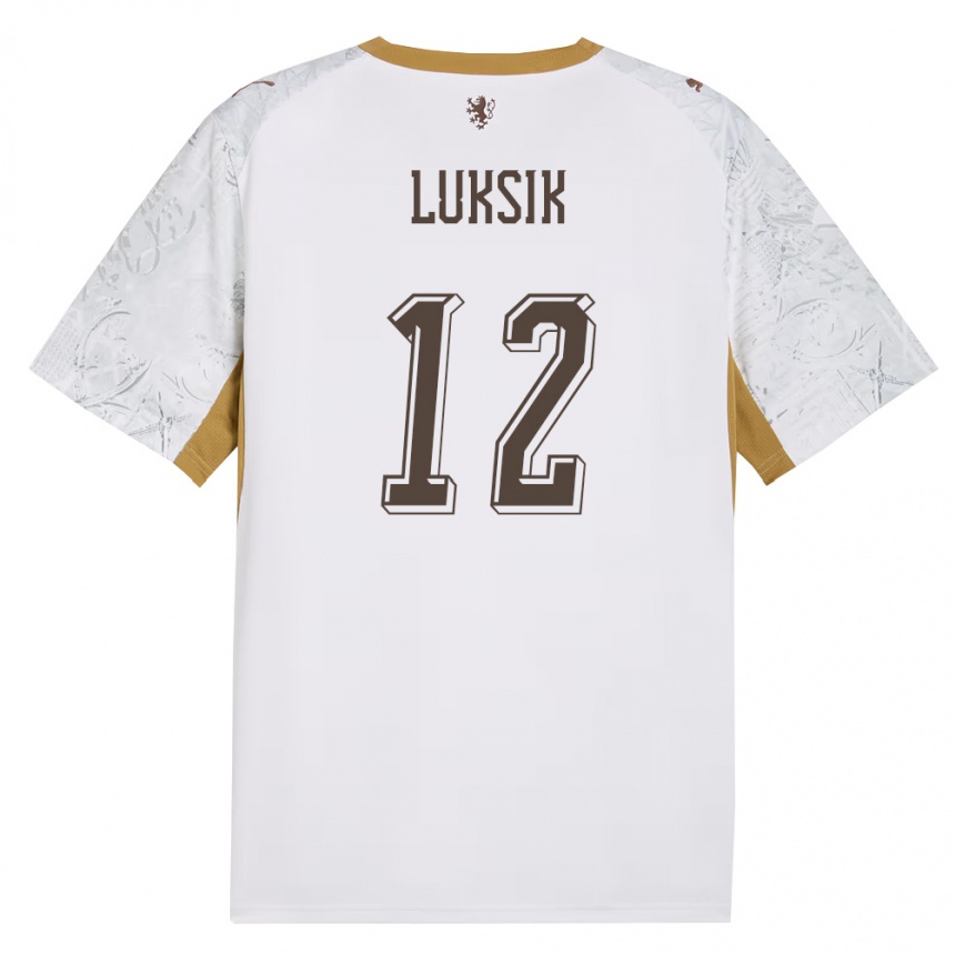 גברים כדורגל צ'כיה Matej Luksik #12 שמנת זהב אפור הרחק ג'רזי 26-28