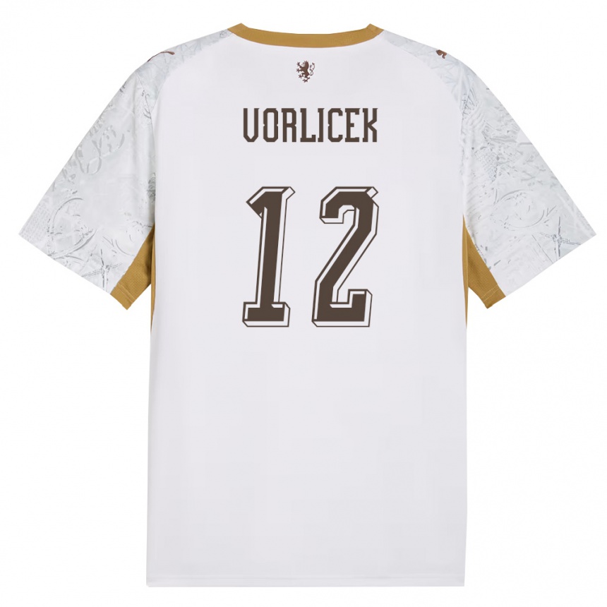 גברים כדורגל צ'כיה Simon Vorlicek #12 שמנת זהב אפור הרחק ג'רזי 26-28