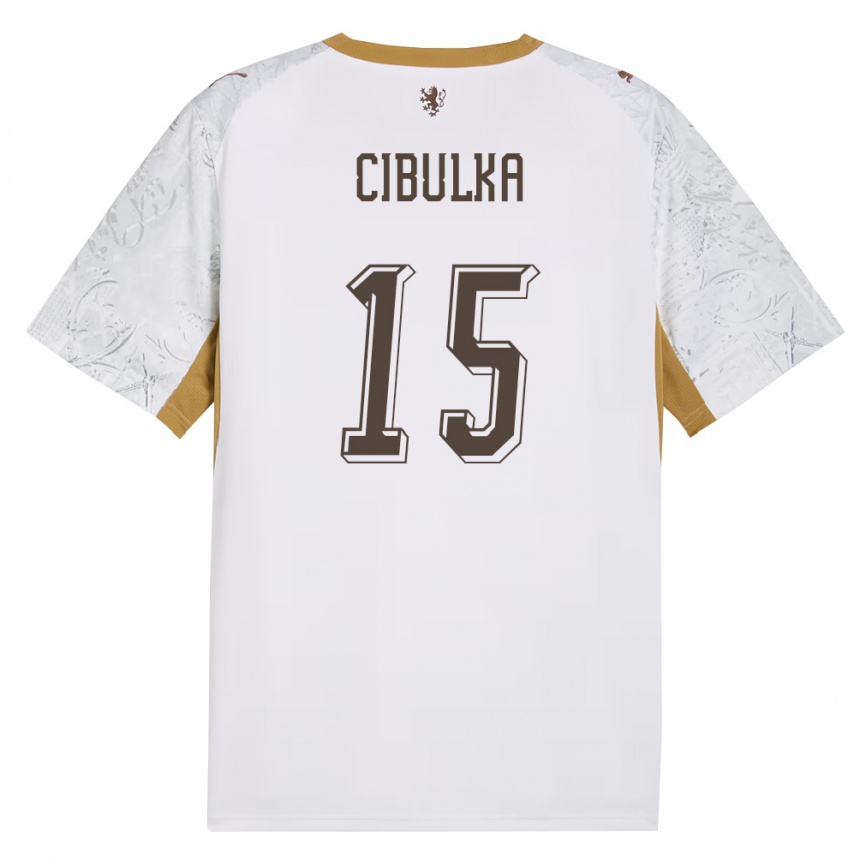 גברים כדורגל צ'כיה Oskar Cibulka #15 שמנת זהב אפור הרחק ג'רזי 26-28