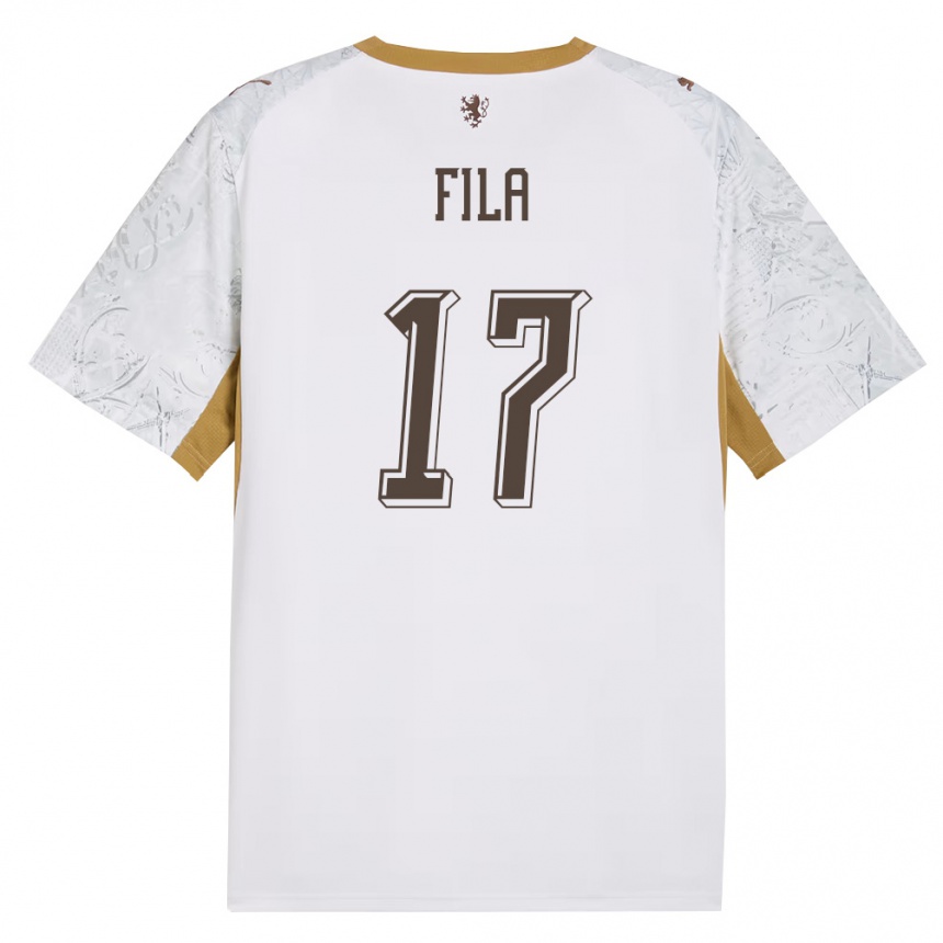 גברים כדורגל צ'כיה Lukas Fila #17 שמנת זהב אפור הרחק ג'רזי 26-28