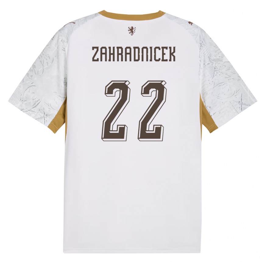 גברים כדורגל צ'כיה Vaclav Zahradnicek #22 שמנת זהב אפור הרחק ג'רזי 26-28