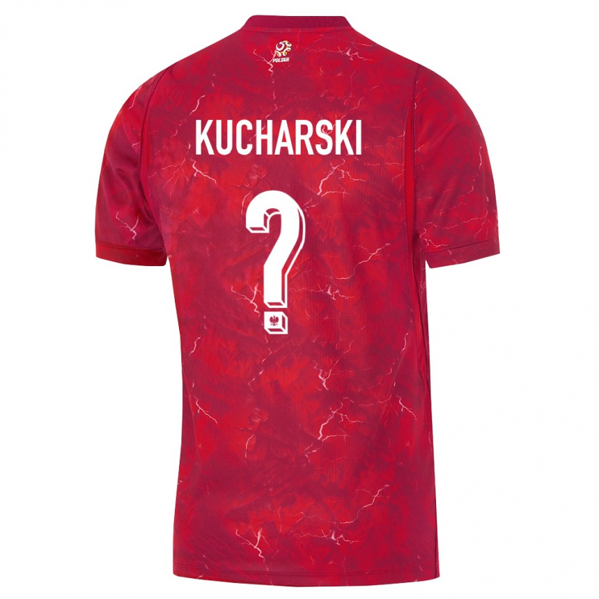 גברים כדורגל פולין Maciej Kucharski #0 אדום לבן הרחק ג'רזי 26-28
