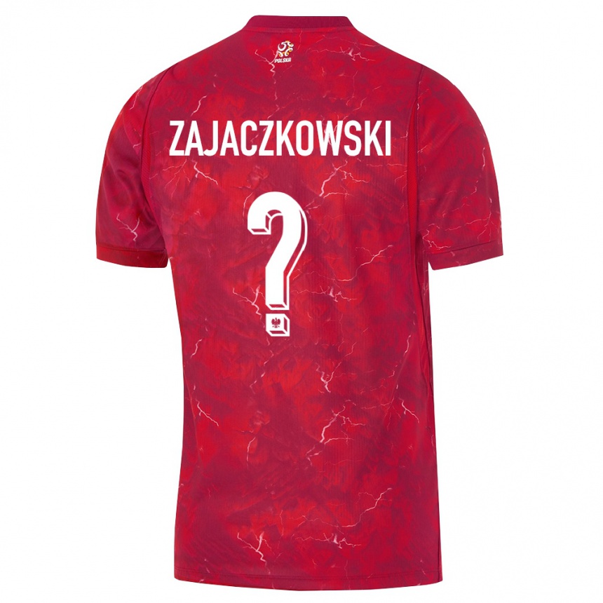 גברים כדורגל פולין Lukasz Zajaczkowski #0 אדום לבן הרחק ג'רזי 26-28