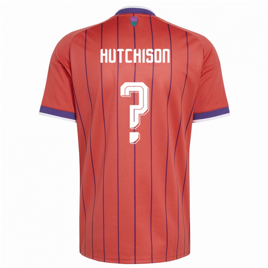 גברים כדורגל סקוטלנד Kai Hutchison #0 כתום סגול הרחק ג'רזי 26-28