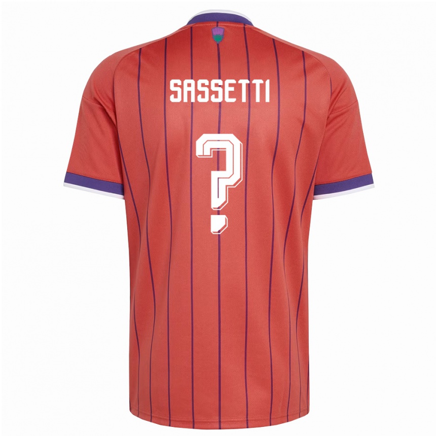גברים כדורגל סקוטלנד Lorenzo Sassetti #0 כתום סגול הרחק ג'רזי 26-28