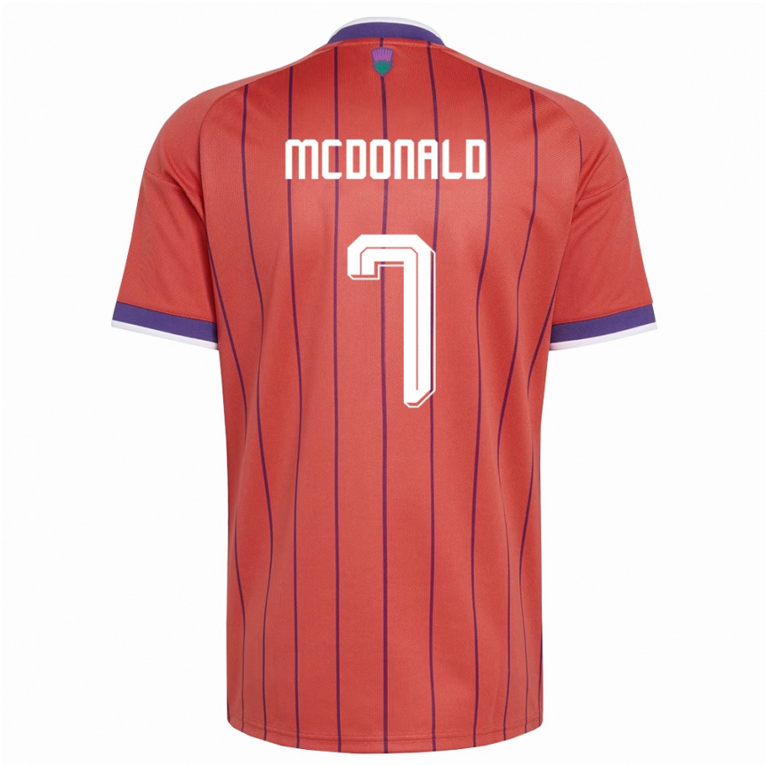 גברים כדורגל סקוטלנד Josh Mcdonald #7 כתום סגול הרחק ג'רזי 26-28