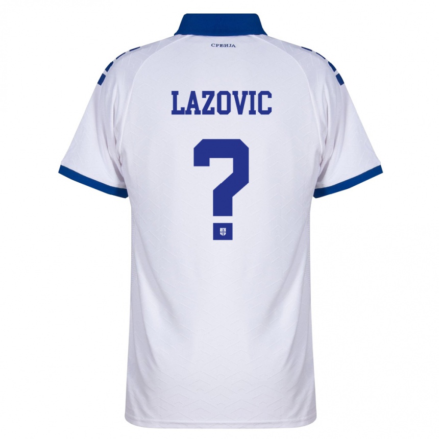 גברים כדורגל סרביה Filip Lazovic #0 כהה לבן אדום הרחק ג'רזי 26-28