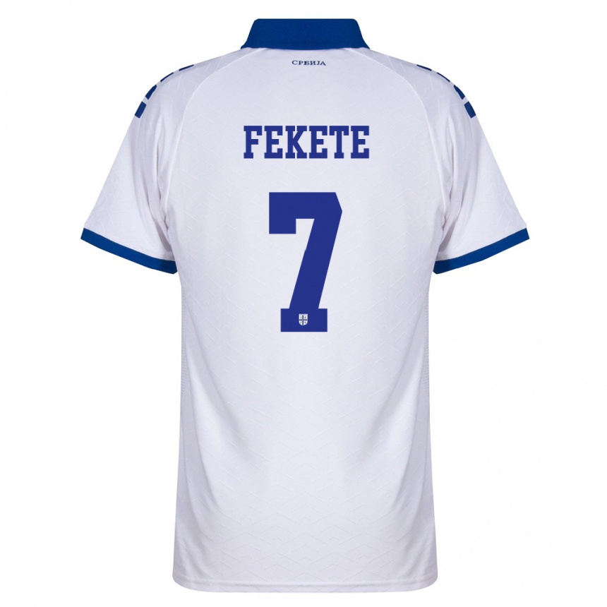גברים כדורגל סרביה Danilo Fekete #7 כהה לבן אדום הרחק ג'רזי 26-28