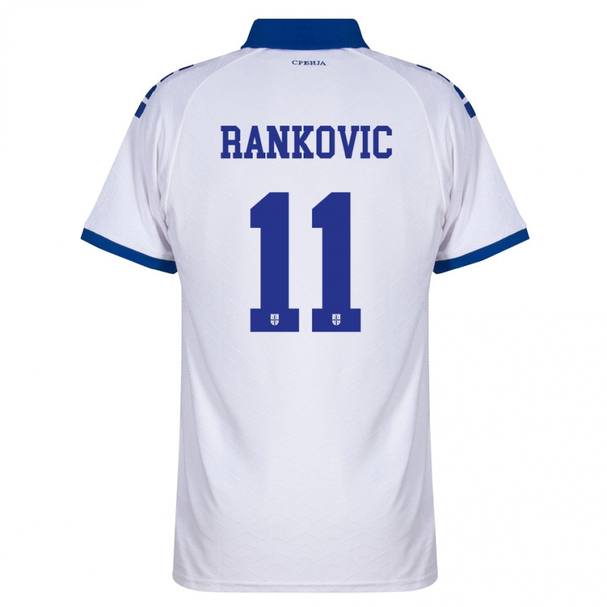 גברים כדורגל סרביה Djordje Rankovic #11 כהה לבן אדום הרחק ג'רזי 26-28