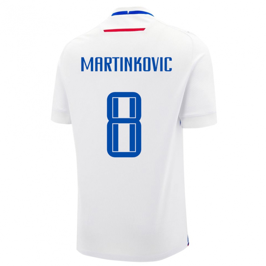 גברים כדורגל סלובקיה Matej Martinkovic #8 לבן כחול הרחק ג'רזי 26-28