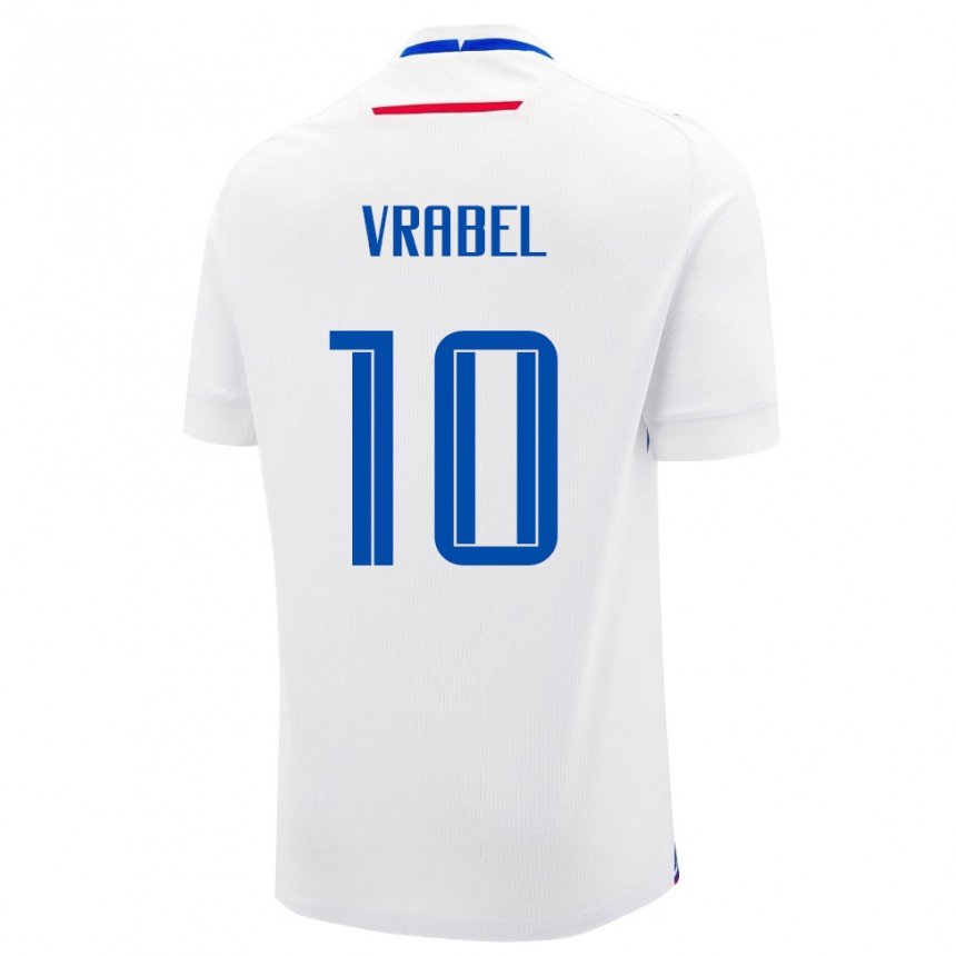 גברים כדורגל סלובקיה Alex Vrabel #10 לבן כחול הרחק ג'רזי 26-28