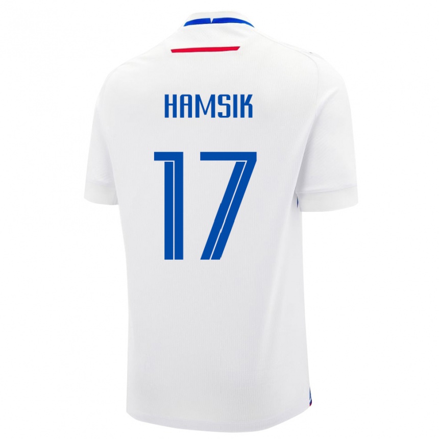 גברים כדורגל סלובקיה Christian Hamsik #17 לבן כחול הרחק ג'רזי 26-28