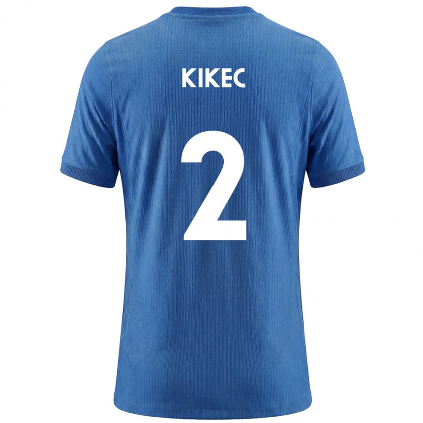 גברים כדורגל סלובניה Timon Kikec #2 כחול לבן הרחק ג'רזי 26-28