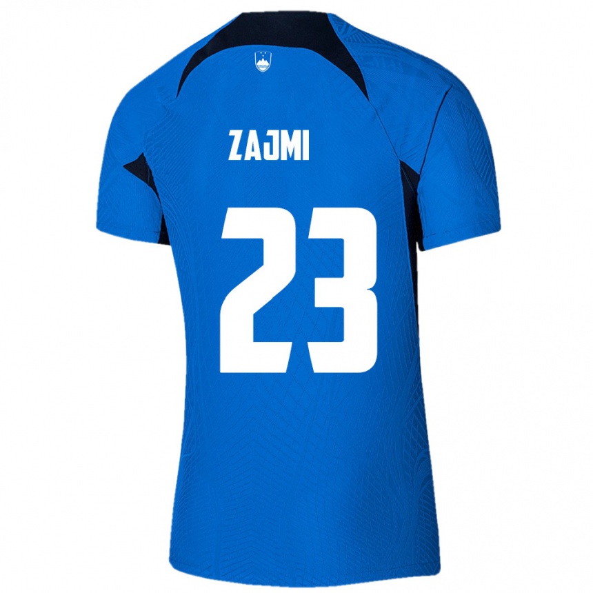 גברים כדורגל סלובניה לואנה זיימי #23 כחול לבן הרחק ג'רזי 26-28