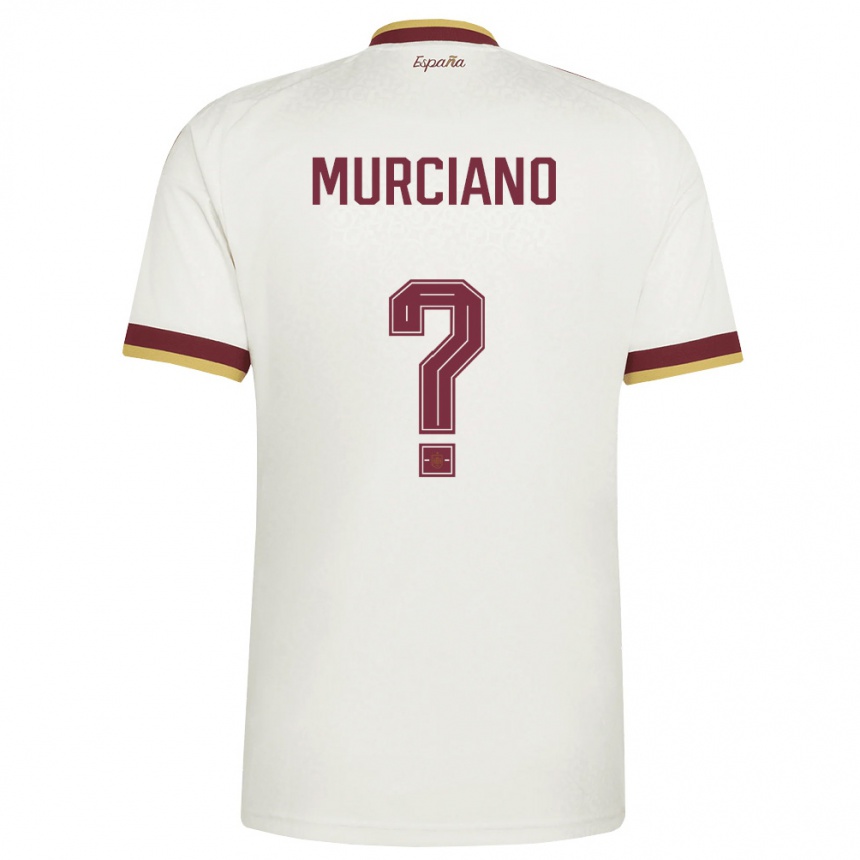 גברים כדורגל ספרד Antonio Murciano #0 שמנת בורדו הרחק ג'רזי 26-28