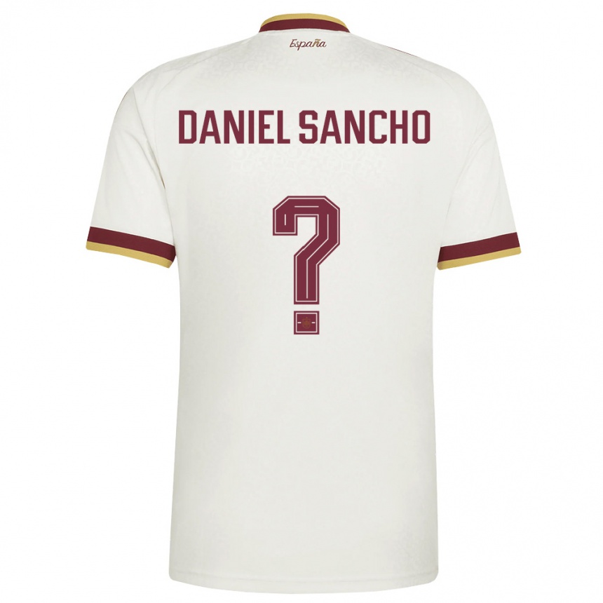 גברים כדורגל ספרד Daniel Sancho #0 שמנת בורדו הרחק ג'רזי 26-28