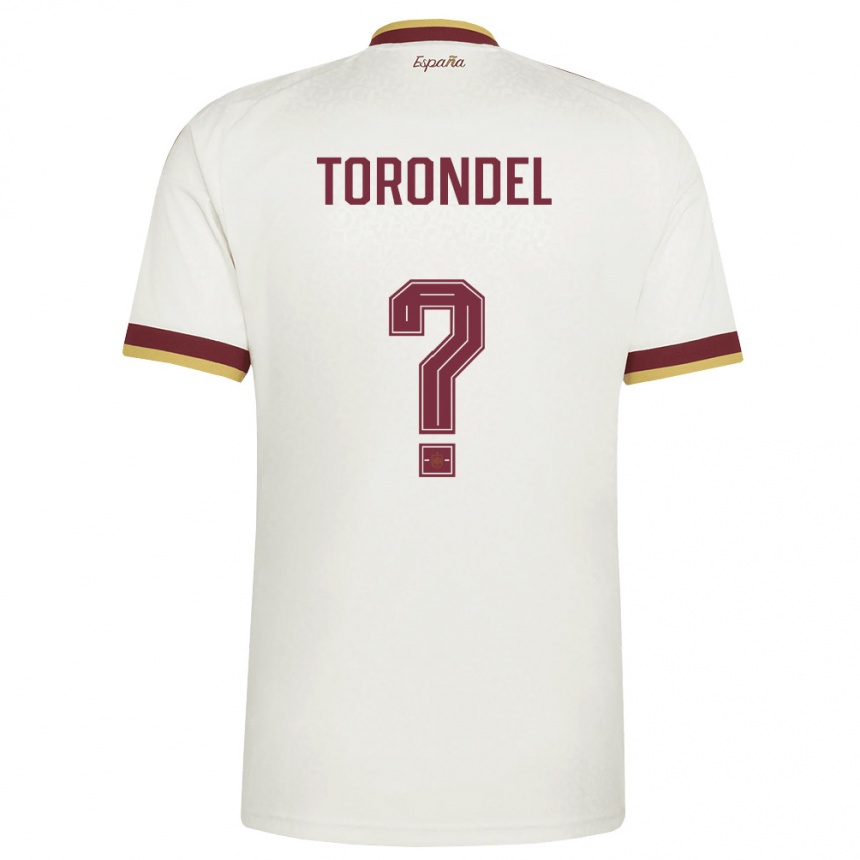 גברים כדורגל ספרד Aitor Torondel #0 שמנת בורדו הרחק ג'רזי 26-28