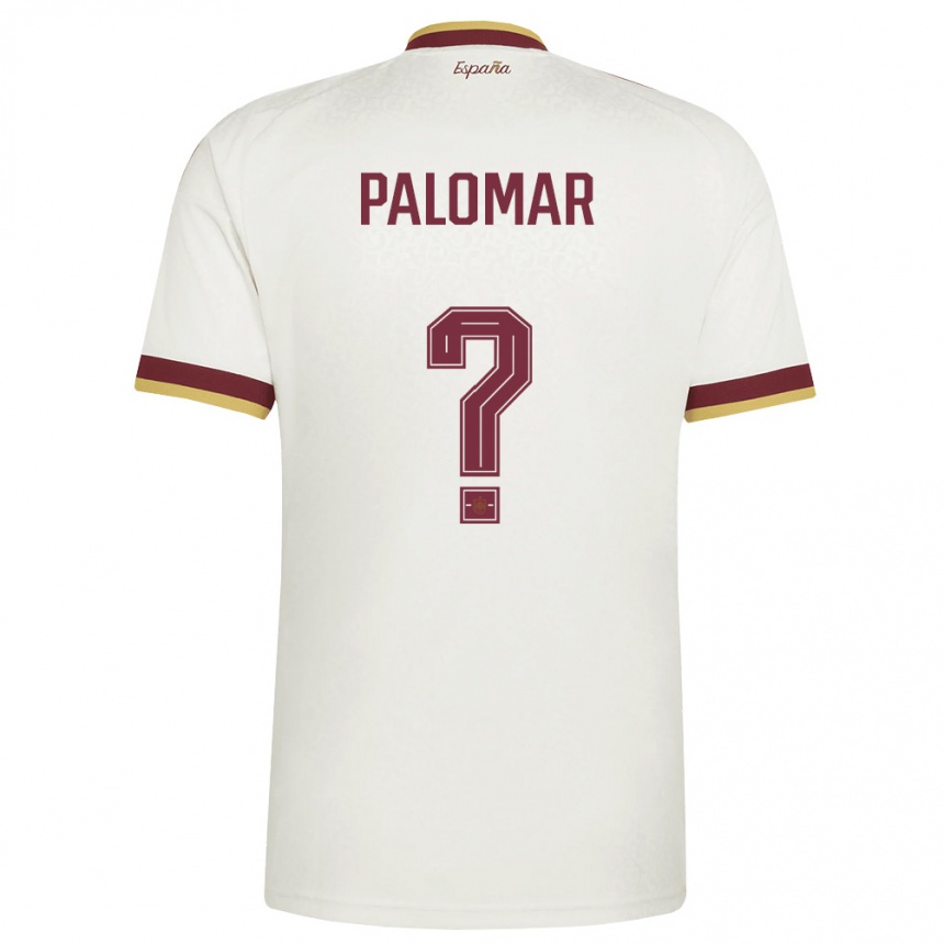 גברים כדורגל ספרד Gael Palomar #0 שמנת בורדו הרחק ג'רזי 26-28