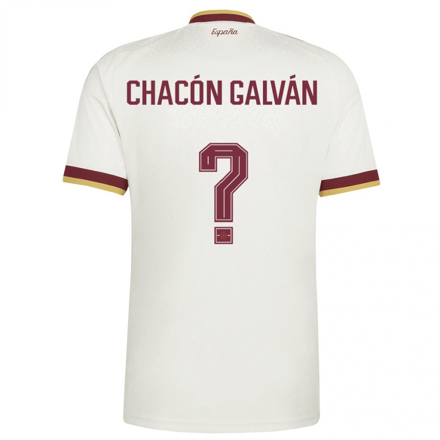 גברים כדורגל ספרד Hugo Chacón Galván #0 שמנת בורדו הרחק ג'רזי 26-28