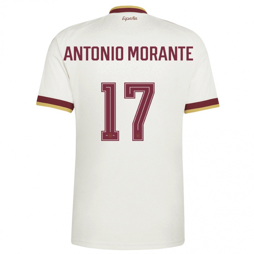 גברים כדורגל ספרד José Antonio Morante #17 שמנת בורדו הרחק ג'רזי 26-28