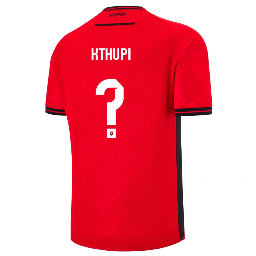נשים כדורגל אלבניה Amer Kthupi #0 שחור אדום ג'רזי ביתית 26-28