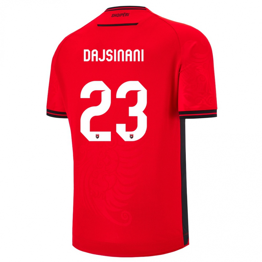 נשים כדורגל אלבניה Mario Dajsinani #23 שחור אדום ג'רזי ביתית 26-28