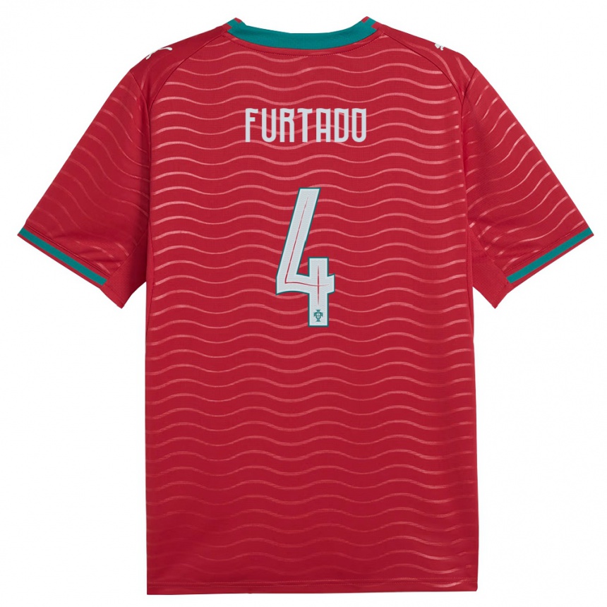 נשים כדורגל פורטוגל Mauro Furtado #4 אדום ירוק לבן ג'רזי ביתית 26-28