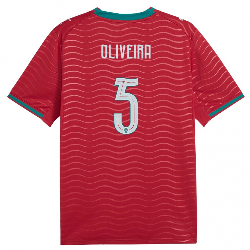 נשים כדורגל פורטוגל Gonçalo Oliveira #5 אדום ירוק לבן ג'רזי ביתית 26-28