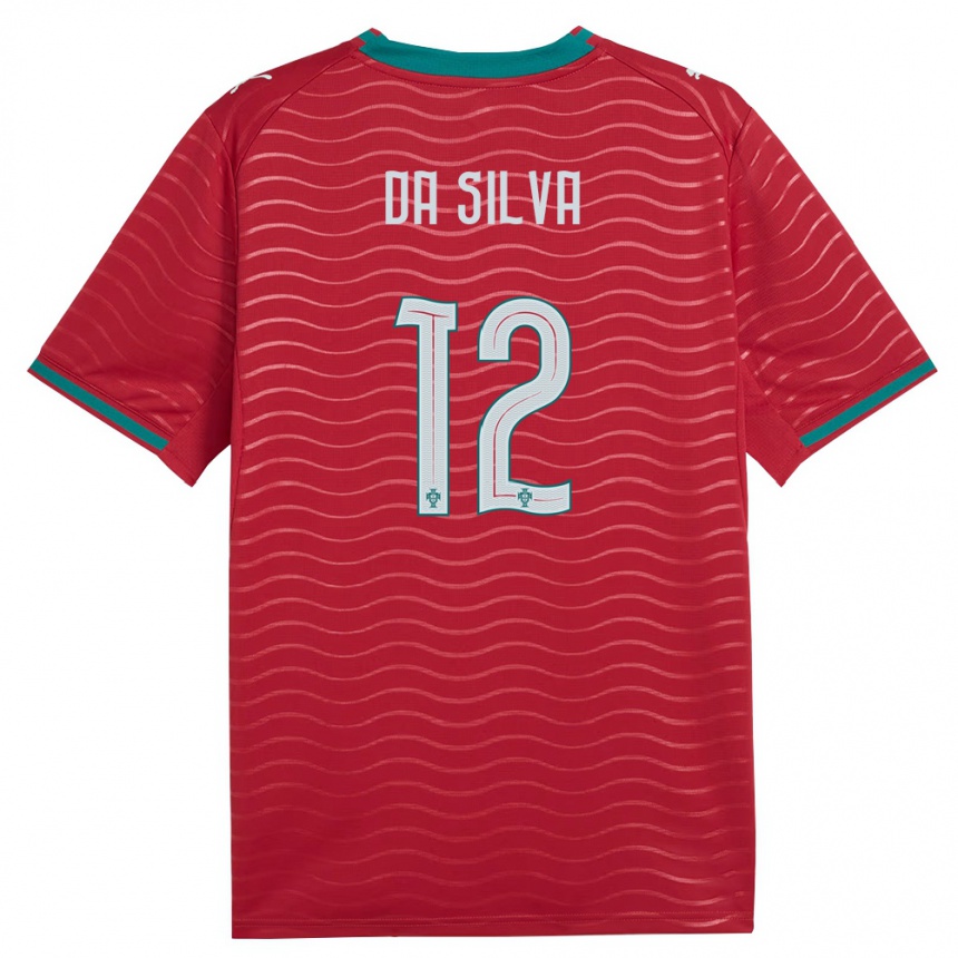 נשים כדורגל פורטוגל Rodrigo Da Silva #12 אדום ירוק לבן ג'רזי ביתית 26-28