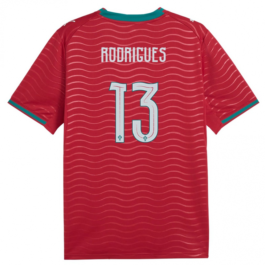 נשים כדורגל פורטוגל Paulo Rodrigues #13 אדום ירוק לבן ג'רזי ביתית 26-28