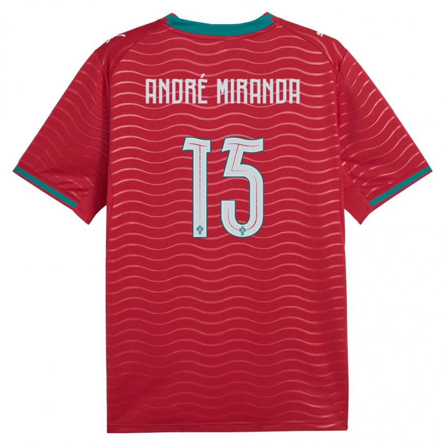 נשים כדורגל פורטוגל André Miranda #15 אדום ירוק לבן ג'רזי ביתית 26-28