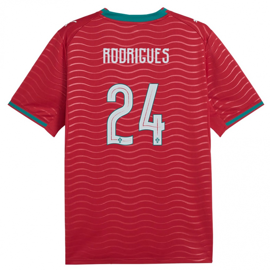 נשים כדורגל פורטוגל David Rodrigues #24 אדום ירוק לבן ג'רזי ביתית 26-28