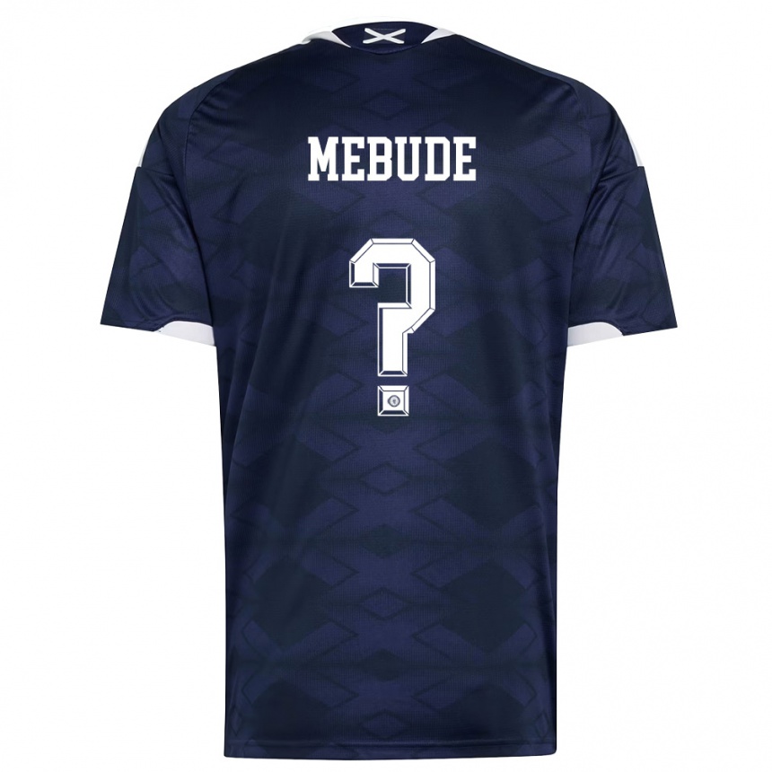 נשים כדורגל סקוטלנד Adedire Mebude #0 כהה לבן ג'רזי ביתית 26-28