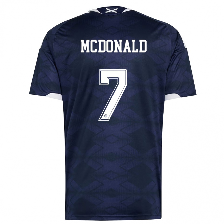 נשים כדורגל סקוטלנד Josh Mcdonald #7 כהה לבן ג'רזי ביתית 26-28