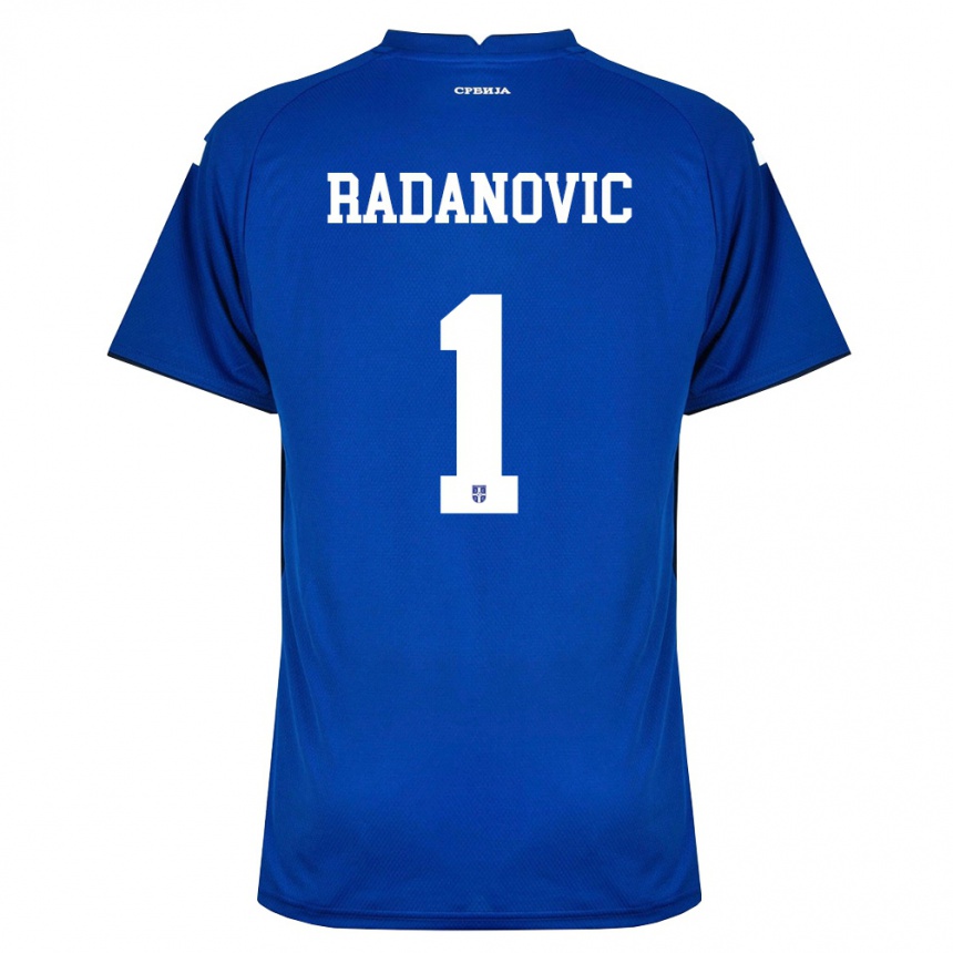 נשים כדורגל סרביה Savo Radanovic #1 כהה אדום ג'רזי ביתית 26-28
