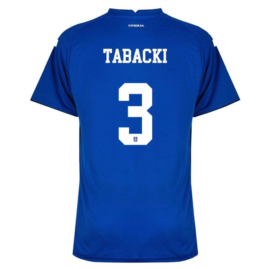 נשים כדורגל סרביה Milos Tabacki #3 כהה אדום ג'רזי ביתית 26-28