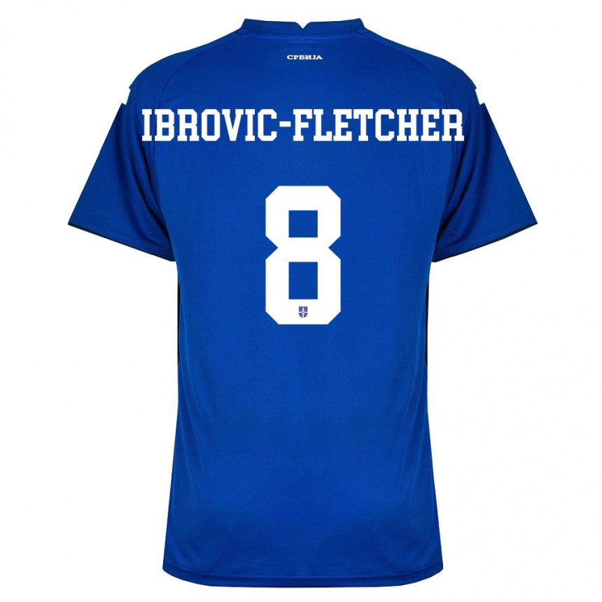 נשים כדורגל סרביה Edward Ibrovic-Fletcher #8 כהה אדום ג'רזי ביתית 26-28