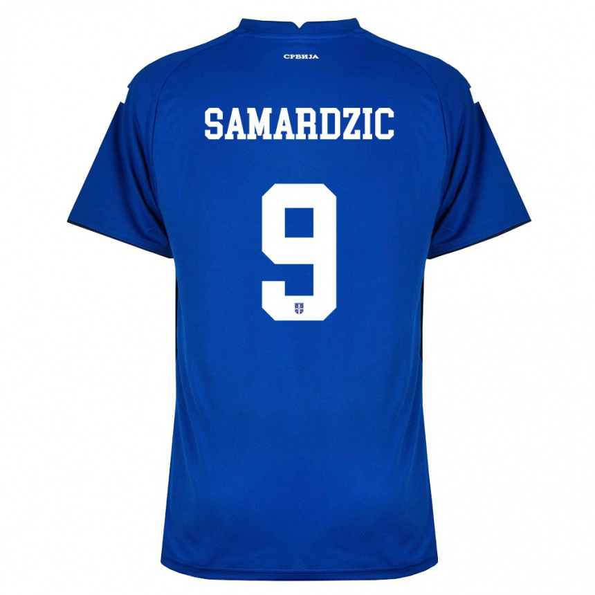 נשים כדורגל סרביה Tadija Samardzic #9 כהה אדום ג'רזי ביתית 26-28
