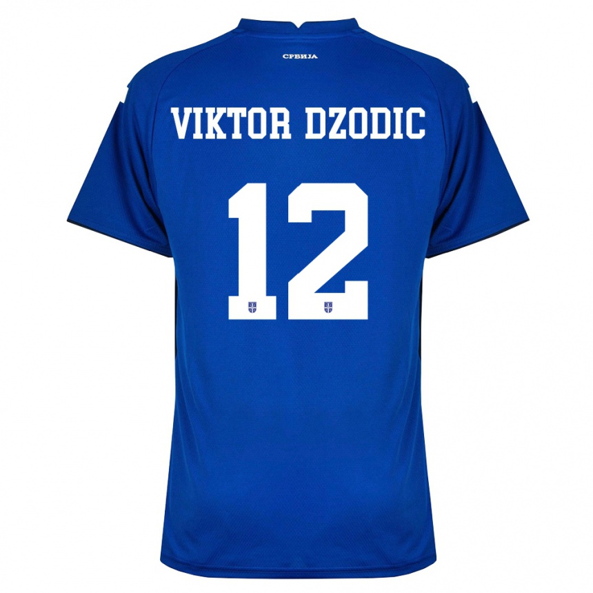 נשים כדורגל סרביה Viktor Dzodic #12 כהה אדום ג'רזי ביתית 26-28