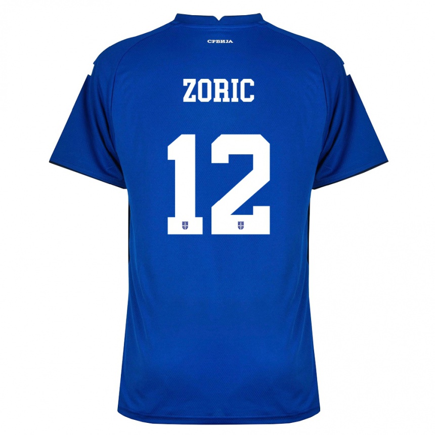 נשים כדורגל סרביה Nemanja Zoric #12 כהה אדום ג'רזי ביתית 26-28