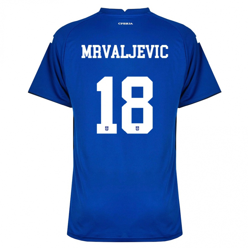 נשים כדורגל סרביה Jovan Mrvaljevic #18 כהה אדום ג'רזי ביתית 26-28