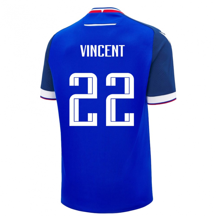 נשים כדורגל סלובקיה Maëvan Vincent #22 כחול לבן ג'רזי ביתית 26-28
