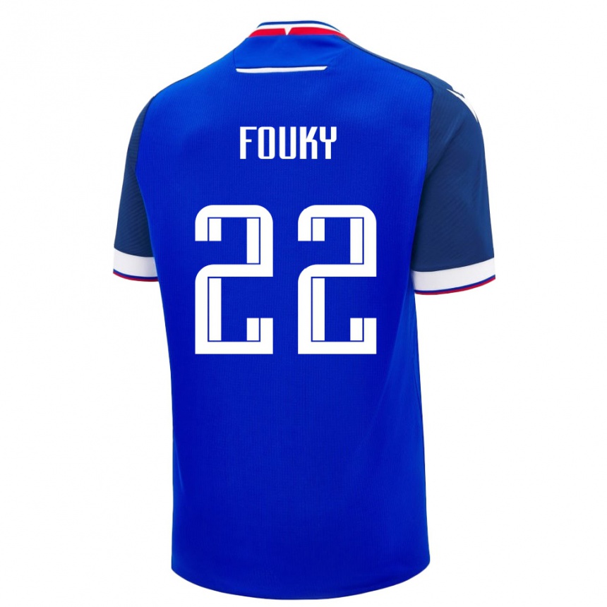 נשים כדורגל סלובקיה Samo Fouky #22 כחול לבן ג'רזי ביתית 26-28